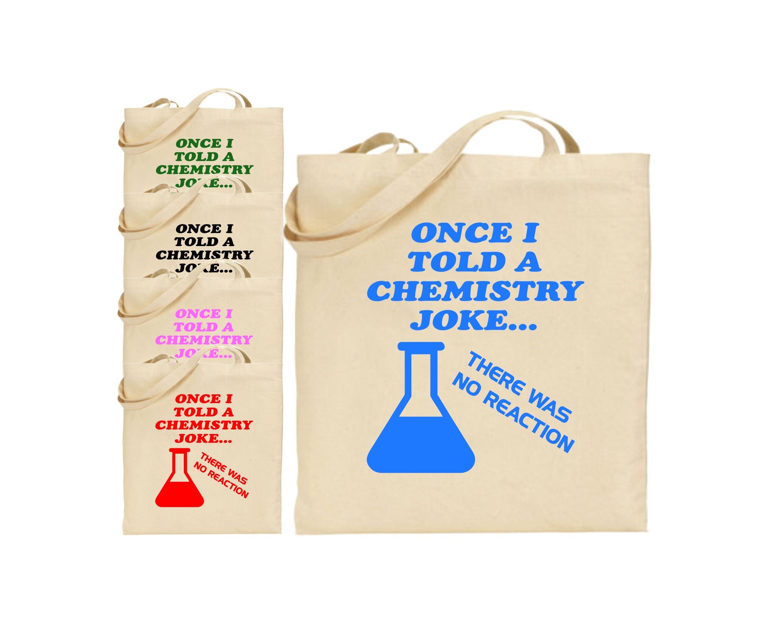 Cation cat chemistry joke Science Humour Comics Gift Cotton Shopping Tote Bag 