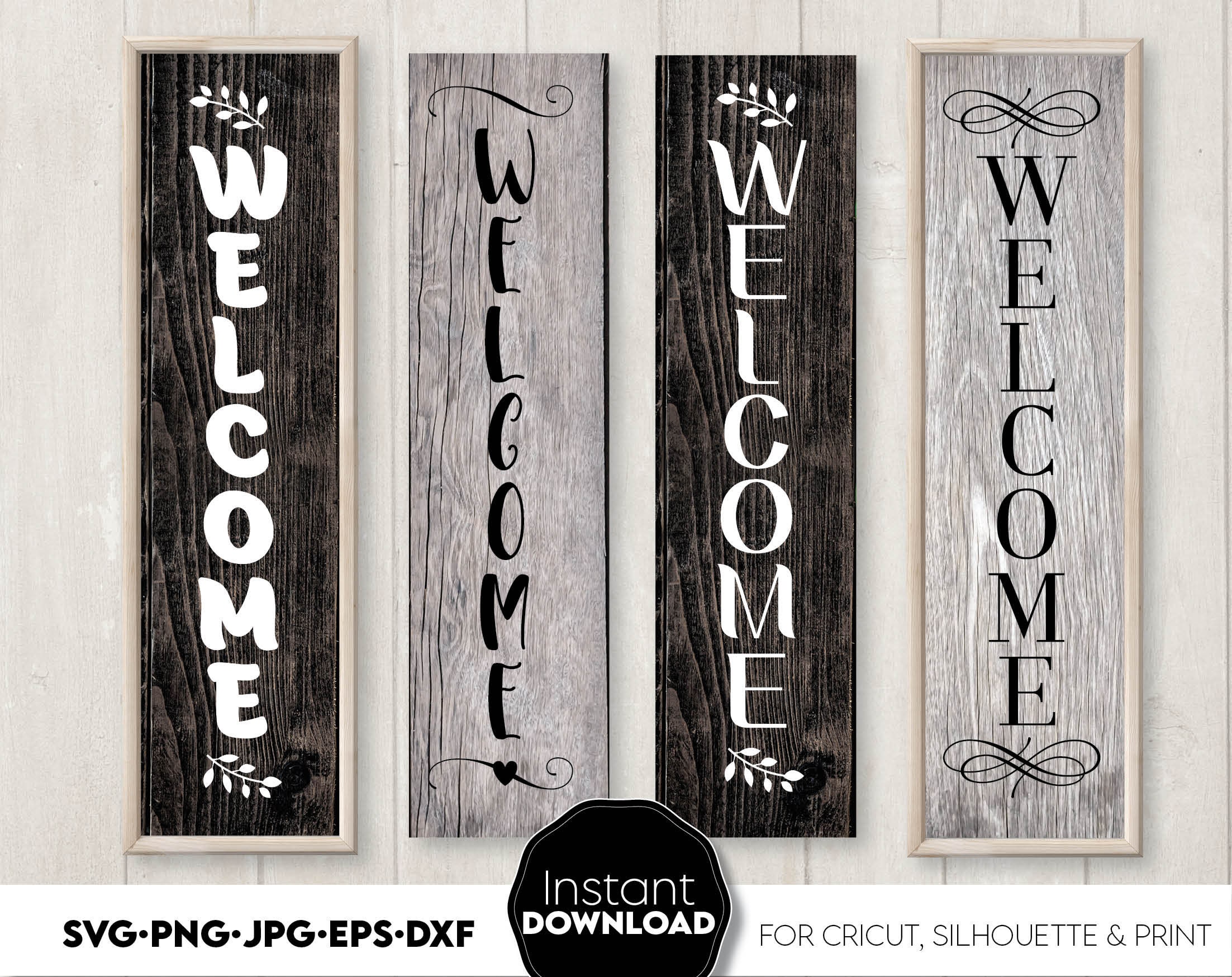 Welcome Sign Bundle SVG file for Cricut Silhouette ...