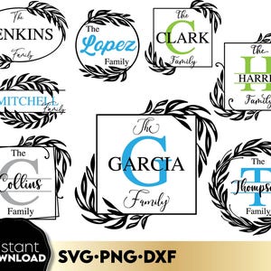 Family Name Monogram SVG Bundle, Monogram SVG, Split Monogram svg, Family svg, Family Sign svg, Wedding Monogram svg, family name svg Cricut