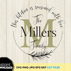 Noodle Board SVG Png, Küche Monogramm svg Png, Split Monogramm für Bauernhaus Küche svg, Küche Monogramm Monogramm, lasergeschnittene Küchen Zitate