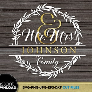 Family Split Monogram SVG designs for Your gift projects or home decoration. 
Files allow you to use designs for engraving, making shirts, tumblers with Cricut, Silhouette equipment. Monogram files also designed and easy to use for laser cutting.