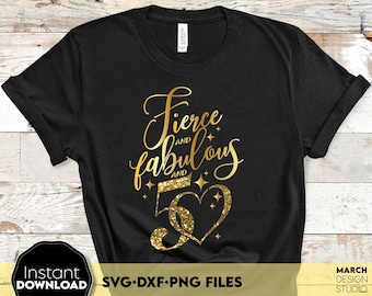 Stoer en fantastisch glitterontwerp voor je 50e verjaardag (SVG, PNG, DXF)