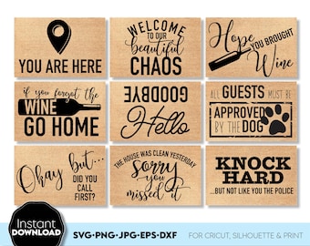 Funny Doormat SVG Bundle, Porch Decor Cut Files, Digital Download