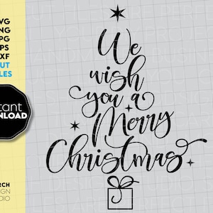Vi auguriamo un felice Natale SVG, albero di Natale SVG, proverbio di buon Natale SVG, addobbi natalizi, magliette natalizie SVG
