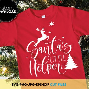 Santa&#39;s Little helper svg, Kid&#39;s Christmas shirt svg, kids Christmas svg, Christmas svg, Christmas shirt for kids svg files for Cricut