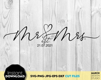 Mr and Mrs SVG: Wedding Anniversary Design (Digital Files)
