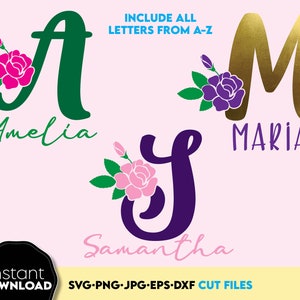 Floral Alphabet SVG | Flower Monogram Fonts SVG | Flourish Letters Svg | Floral Monogram svg | Letters Bundle svg | family name monogram
