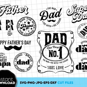 Pacote SVG do pai | Pacote SVG do dia dos pais | Pacote SVG do pai | Svg do pai | Svg do papai | Svg do melhor pai de todos os tempos | Svg do vovô | Arquivos de corte do pai para Cricut