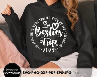 Viaje de mejores amigas 2025 SVG PNG, diseño de fin de semana de chicas, descarga digital