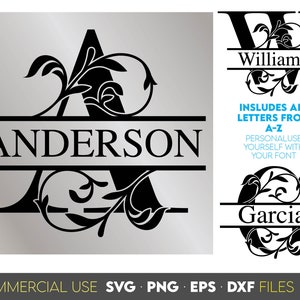 Split-Monogramm svg | Monogramm Schriftarten svg | Familie Monogramm svg | Hochzeit Monogramm svg | Namensmonogramm | svg Dateien für Cricut, Lasercut Dateien