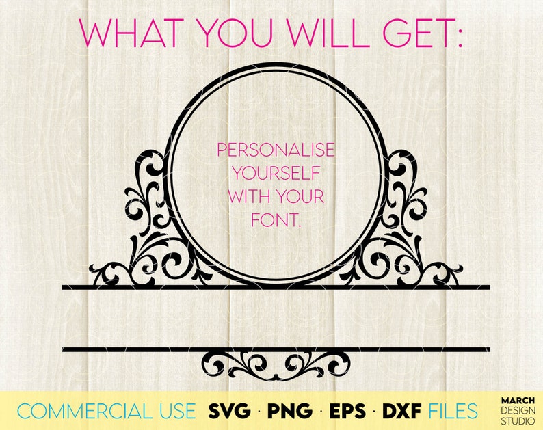 Monogram Frame SVG Split Monogram SVG Family Sign Svg - Etsy