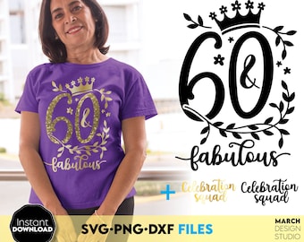 Design SVG per 60 anni, maglietta traguardo (download digitale)
