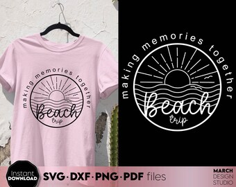 Viagem em família à praia 2026 SVG PNG, Design para camiseta de férias, Download digital