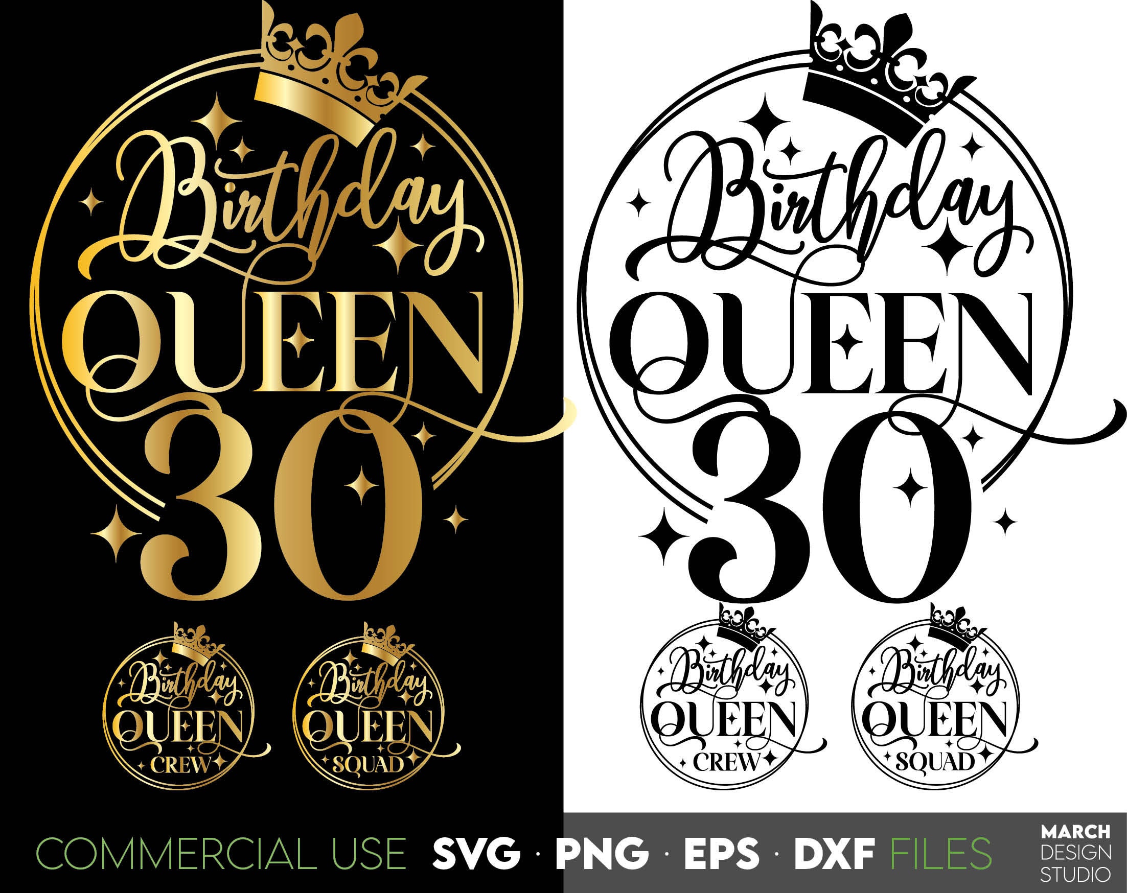 30th Birthday Queen SVG 30th Birthday SVG Thirty Birthday Shirt SVG 30th Birthday Gift svg Files For Cricut Silhouette svg dxf png