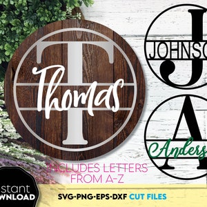 Family Name Monogram, split letter monogram svg, name family monogram, split letters frame, wedding monogram svg, Family Monogram Sign