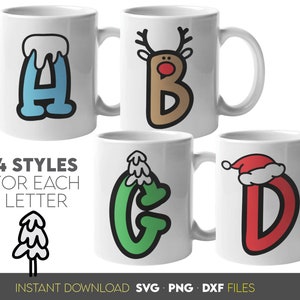 Christmas alphabet doodle letters png svg | Uppercase Alphabet Set | Retro Christmas Sublimation | Christmas letters clipart Christmas Fonts