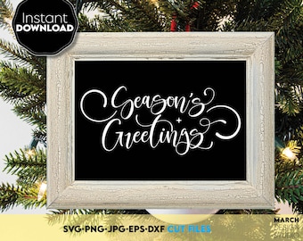 Archivo SVG de felicitación navideña, archivo de corte de caligrafía navideña, diseño de letras festivas, elegante cita navideña, diseño para camisetas Cricut