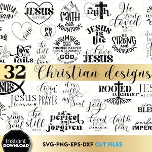 Paquete SVG cristiano Pascua religiosa SVG Jesús Cruz SVG Hola Resucitado svg Versículo bíblico svg Escritura svg Amor Jesús svg png Citas cristianas