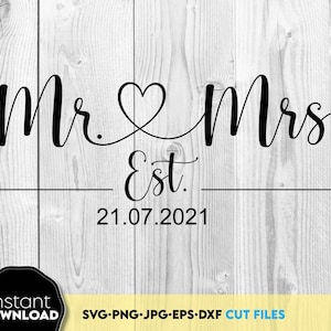 Pan i Pani SVG, Pan i Pani Znak SVG, Pan i Pani SVG, Ślub SVG, Nowożeńcy SVG, Pliki SVG dla Cricut, Koszulka Miesiąca Miodowego SVG Koszulka Pana i Pani