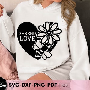 Diffondi l'amore Svg Png - Detto d'amore Svg Png - San Valentino Svg Png - Citazione positiva ispiratrice Svg Png - Salute mentale Svg Png