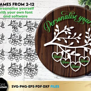 Stammbaum SVG | Familientreffen SVG | Stammbaum Cricut | Baum des Lebens svg | Split Monogramm svg | Stammbaum png | Silhouette Clipart Jpg