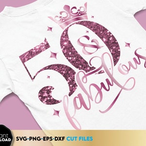 50 and fabulous rose, black and white Birthday shirt design for Your 50th Birthday anniversary. SVG PNG EPS DXF files included. Compatible with Cricut, Silhouette or other equipment. Cut from vinyl, use for sublimation or laser cut or grave projects!