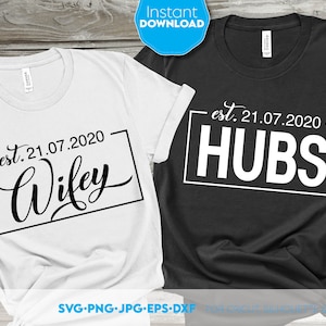 SVG de esposos y esposas / SVG de novios y novias / SVG de esposos y esposas / Archivos svg de aniversario para Cricut y Silhouette / png eps Descarga instantánea