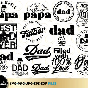Pacote svg de dia dos pais | melhor pai de todos os tempos svg | pacote de aniversário de pai svg | super pai svg | dia dos pais svg | pai legal svg | Feliz dia dos pais
