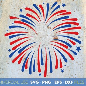 Fuegos artificiales Svg Png 4 de julio Svg 4 de julio PNG Cuatro de julio SVG Dulce tierra de la libertad Patriótico Svg Png América Svg Fuegos artificiales estadounidenses