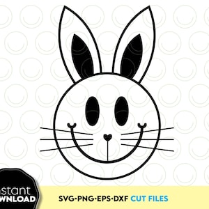 Funny Bunny svg paashaas gezicht svg paashaas png vrolijk pasen svg konijn silhouet svg konijn gezicht svg-bestanden voor Cricut