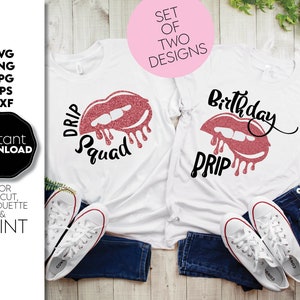 Fichier SVG Birthday Drip – Équipe d'Anniversaire – Texte Goutte à Goutte pour Cricut & Silhouette – Téléchargement Instantané
