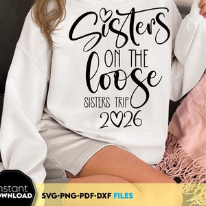 Voyage entre soeurs 2026 SVG PNG, fichiers numériques assortis pour l'été filles, téléchargement immédiat