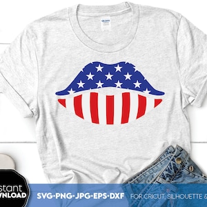4 de julio Svg Png Bandera de Estados Unidos Svg Labios de Estados Unidos Svg Png América Svg Dios bendiga a Estados Unidos Svg Día de la Independencia Svg Patriótico Svg Labios Svg