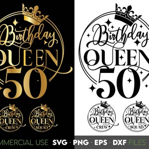 50e verjaardag koningin SVG | 50e verjaardag SVG | Shirt vijftigste verjaardag SVG | 50e verjaardag cadeau-svg | Bestanden voor Cricut silhouet svg dxf png
