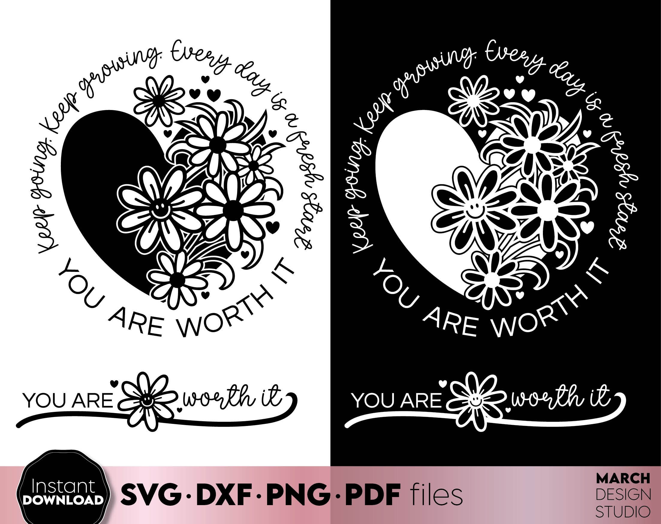 Keep Rising Svg Inspirational Quote SVG Bundle: Keep Going, Keep Growing (digital ...