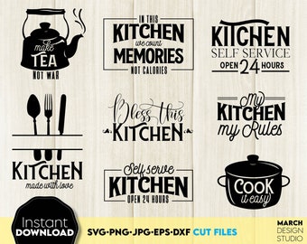 Kitchen Quotes SVG Bundle: Farmhouse Decor (Digital Download)