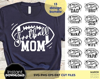 Football Family SVG Bundle, Game Day Shirt Design, Instant Download