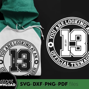 offizielle Teenager SVG | 13. Geburtstagskind SVG | 13. Geburtstag SVG | 13. Geburtstag Junge svg | Dreizehn SVG | Geburtstags Squad Geburtstags Squad png