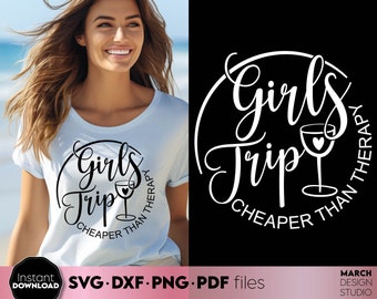 女子旅はセラピーより安い SVG PNG デジタルダウンロード