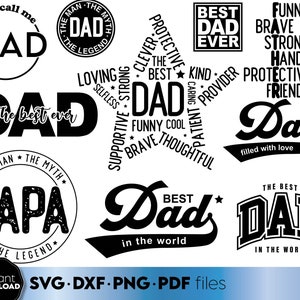 Vatertag geschnitten Datei | Papa Geburtstag geschnitten Datei | Best Dad Ever SVG | Papa Zitate Bundle SVG | Geschenk für Papa Vater | Dad Bundle geschnitten Dateien