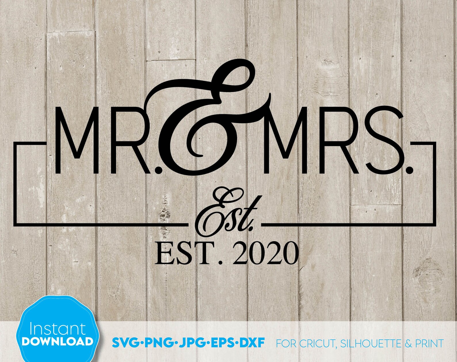 Mr and Mrs SVG Mr and Mrs Est 2023 SVG Mr and Mrs Sign SVG Etsy New