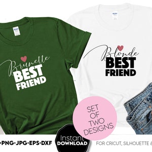 Diseño "Mejores amigas para siempre" para niñas: PNG SVG DXF digital para proyectos de sublimación de camisetas y tazas, archivo Cricut "Mejores amigas"