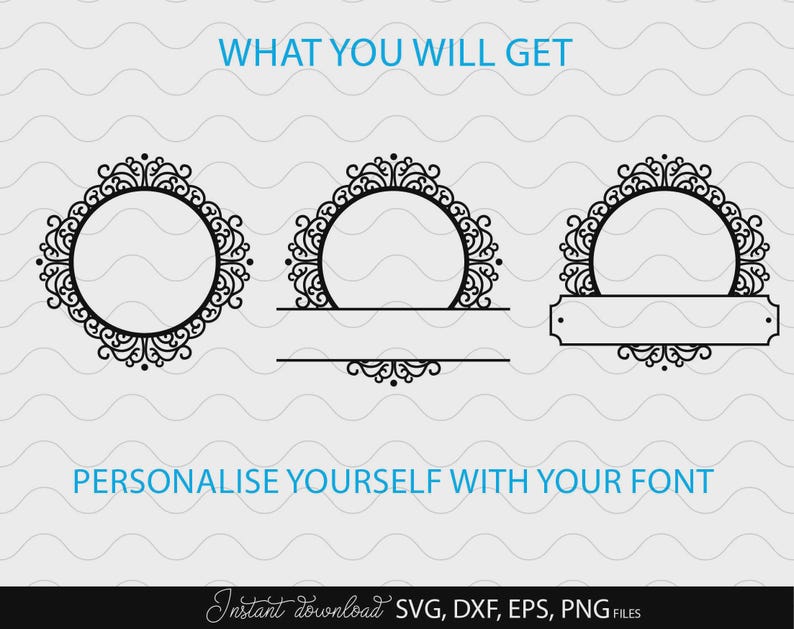 Split Monogram Frame SVG Family Name Design Set of 3 - Etsy