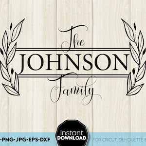Family Monogram SVG: Split Letter Wreath, Laser Cut Design (Digital Download)