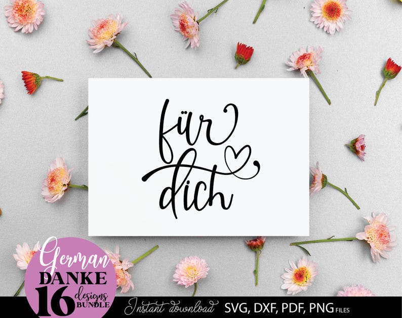 Deutsche Danke Sprüche SVG Bundle Dankeschön Designs Für Karten ...