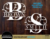 Flourish Family Name Monogram SVG DXF - Wedding Monogram (Digital Download)