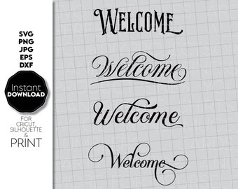 Welcome Sign SVG: Script Font Bundle (digital Download) - Etsy
