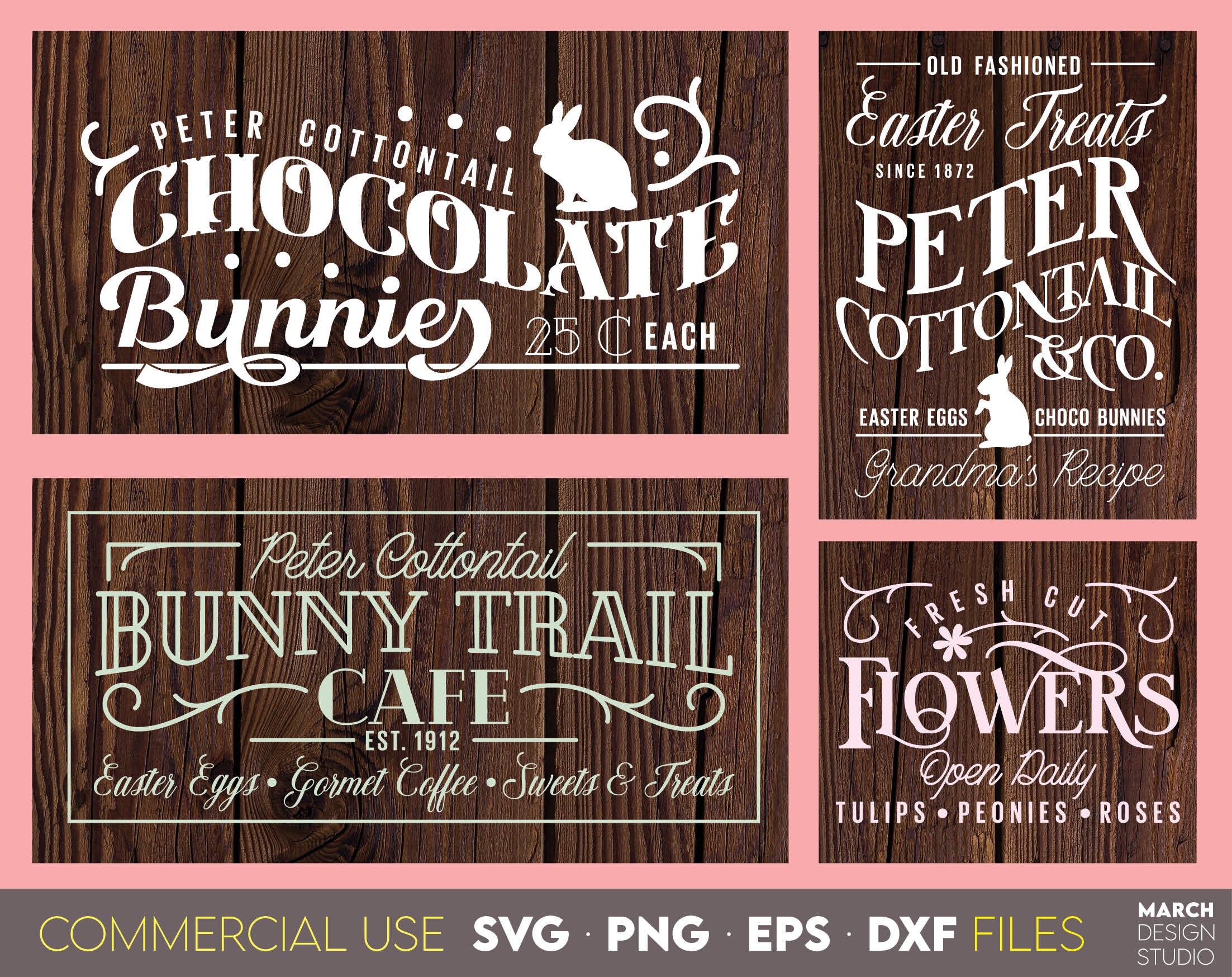 Easter Farmhouse SVG Bundle: Spring Decor Designs, Digital Download - Etsy
