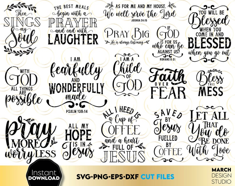 Rustic Christian Quote Christian Farmhouse SVG Bundle: Rustic Easter, Jesus Cross, Bible Verse ...