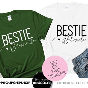 親友 svg、ブルネット svg、ブロンド svg、親友チーム svg、親友シャツ svg、BFF シャツ svg、親友ウィークエンドシャツ svg png